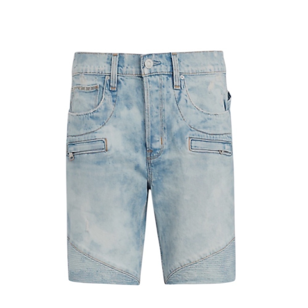 Hudson Blinder Men’s Slim Fit Distressed Light Wash Shorts Size 38